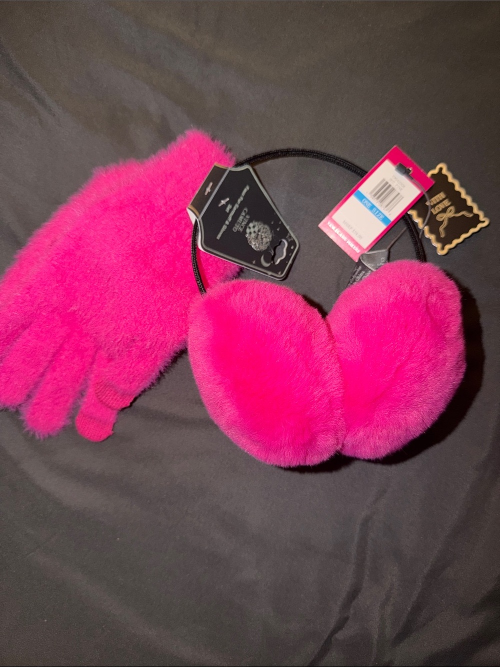 Brand new Hot Pink Vince Camuto Earmuff and Glove set.